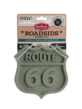 MuttNation Large Roadside 'Route 66' Rubber Dog Toy